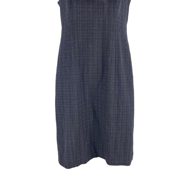 Classiques Entier Check Sheath Dress Bow Neck Gray Brown Size 6 - Picture 4 of 9